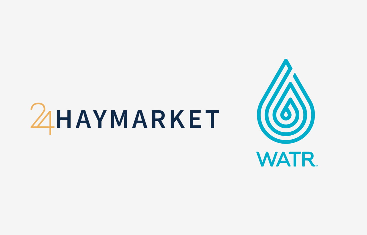 Anglian Water and WATR company logos on a grey background