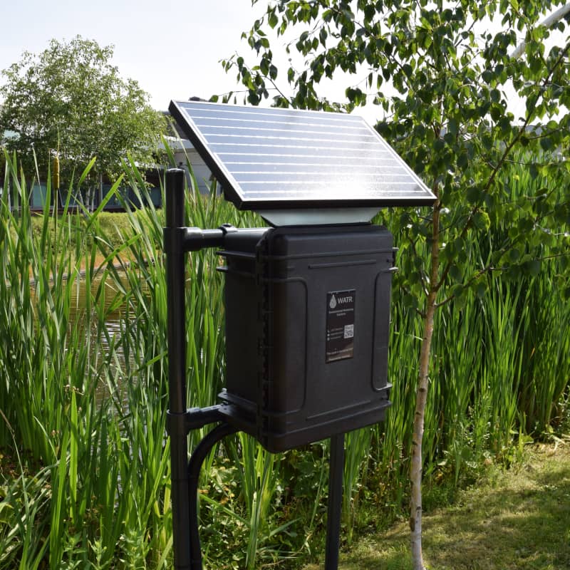 Close-up photo of the Beacon of Hope lighthouse with embedded contactless donation sensor