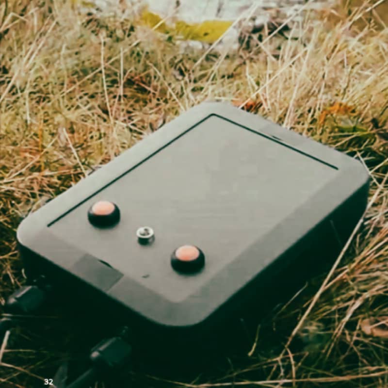 Close-up photo of the Beacon of Hope lighthouse with embedded contactless donation sensor